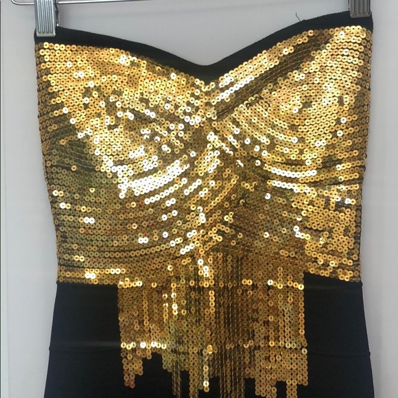 BEBE Sequin Strapless Dress - Picture 2 of 4